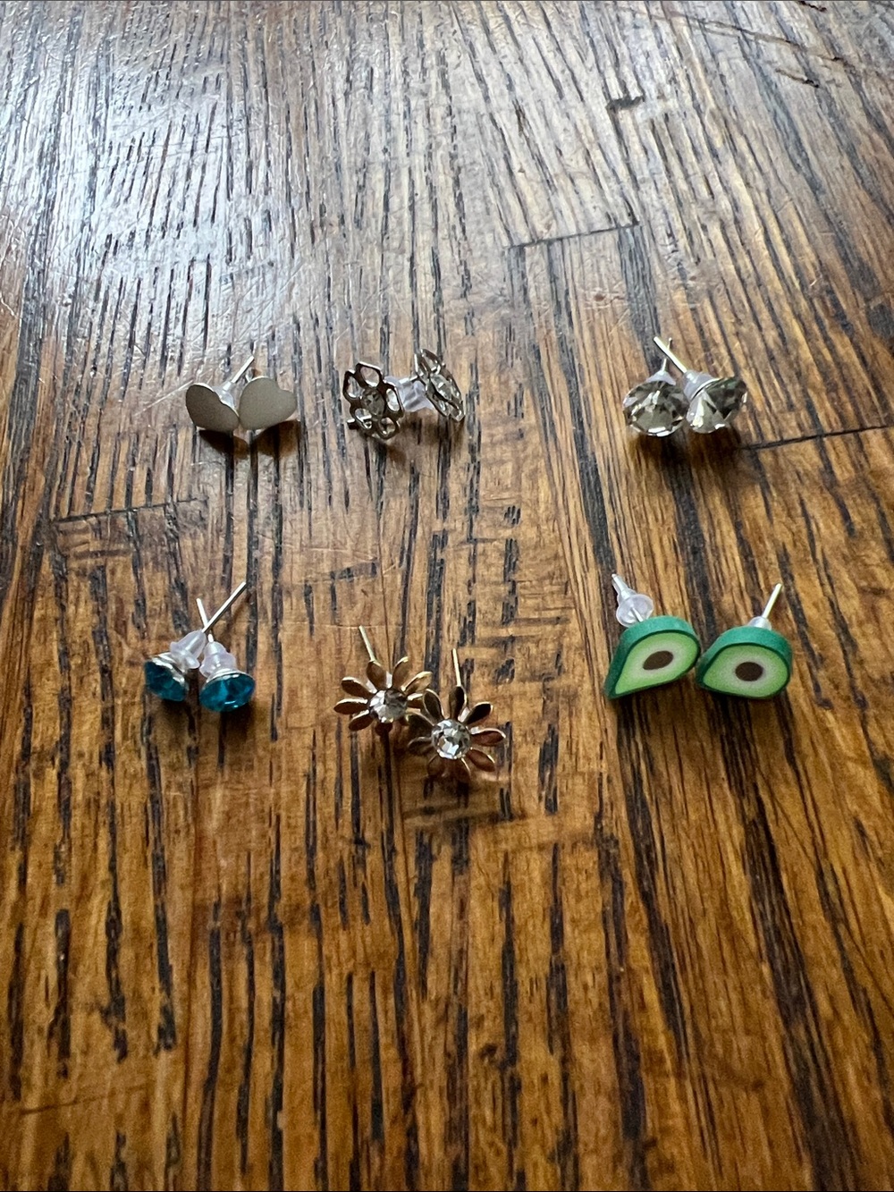 Assorted Women's Stud Earring Set - Green, Blue, Silver, Gold